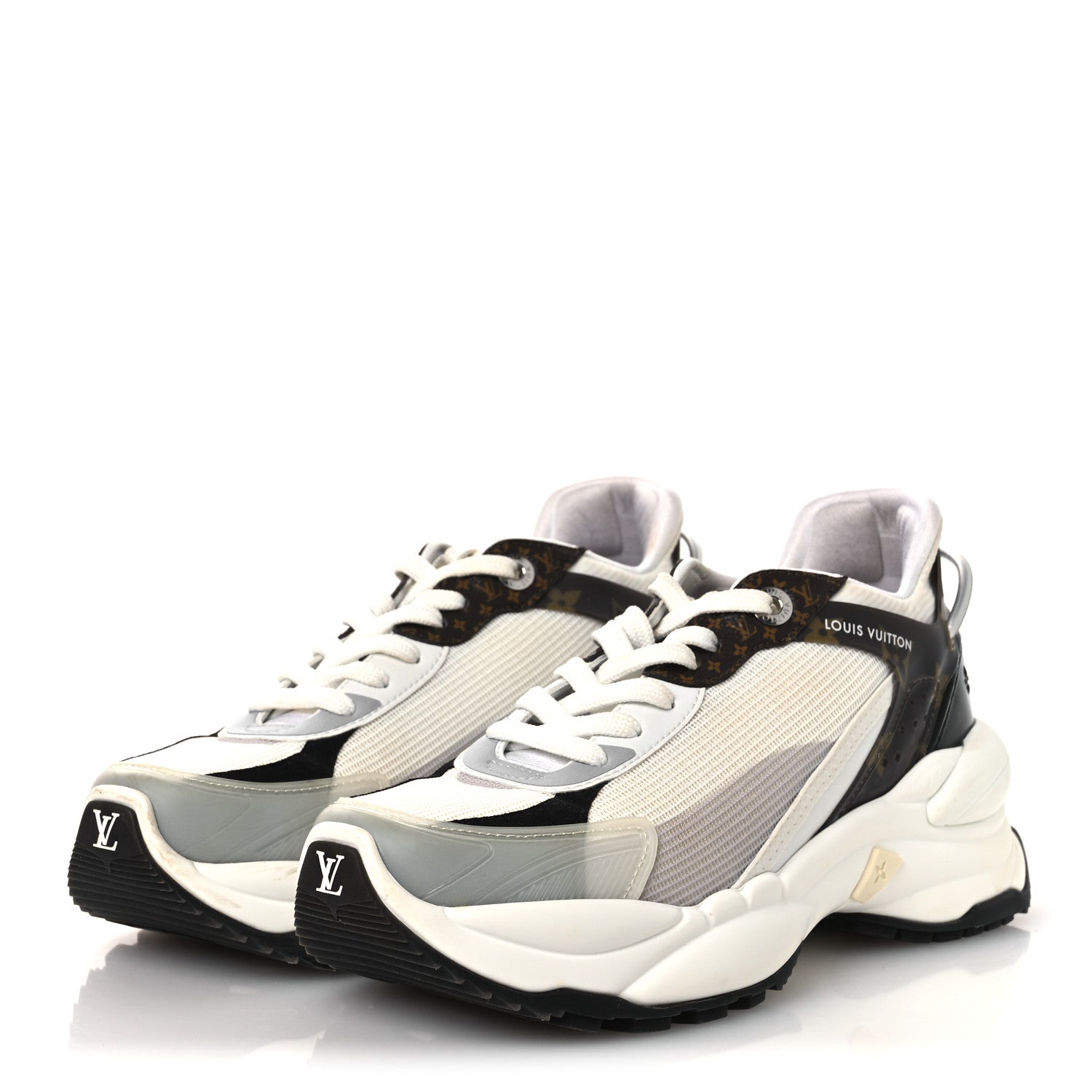 Louis Vuitton Monogram Calfskin Run 55 Sneakers 38 White 4 of 13