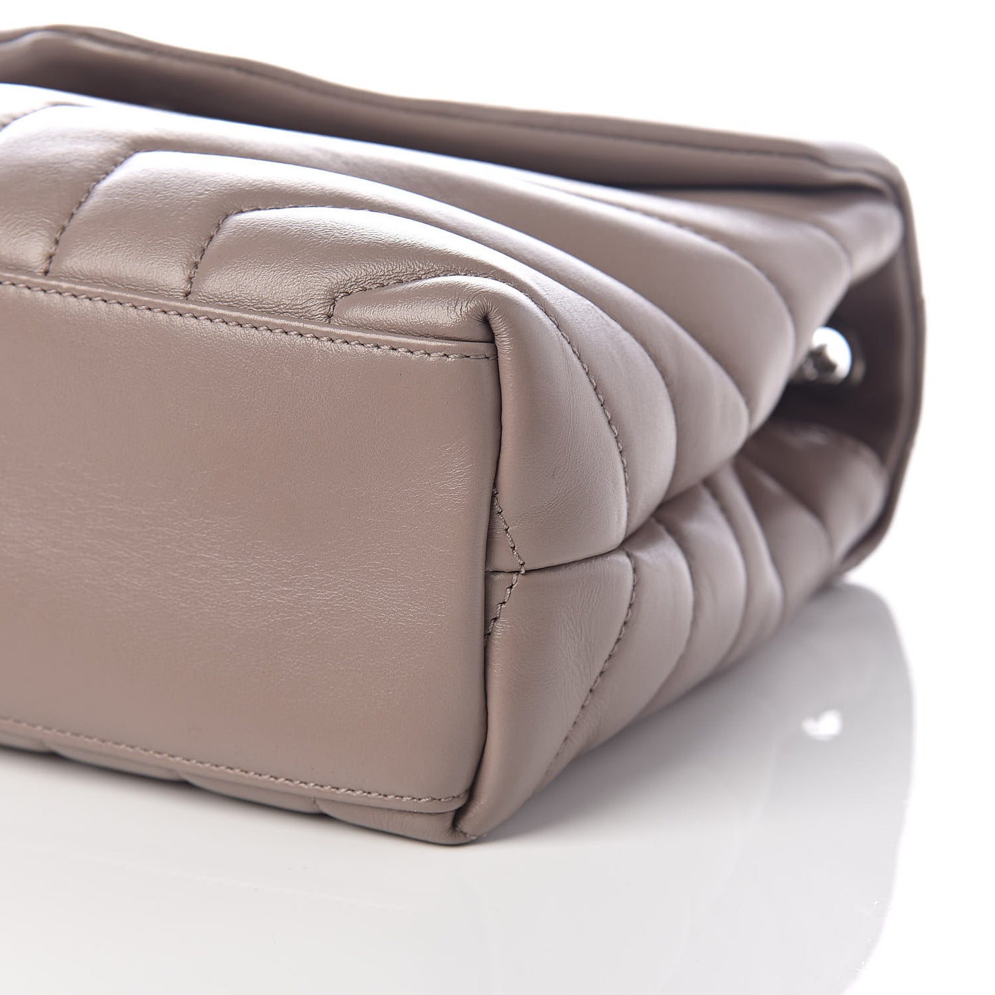 Calfskin Y Quilted Monogram Small Loulou Chain Satchel Taupe Sable