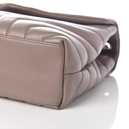 Saint Laurent Calfskin Y Quilted Monogram Small Loulou Chain Satchel Taupe Sable 9 of 9
