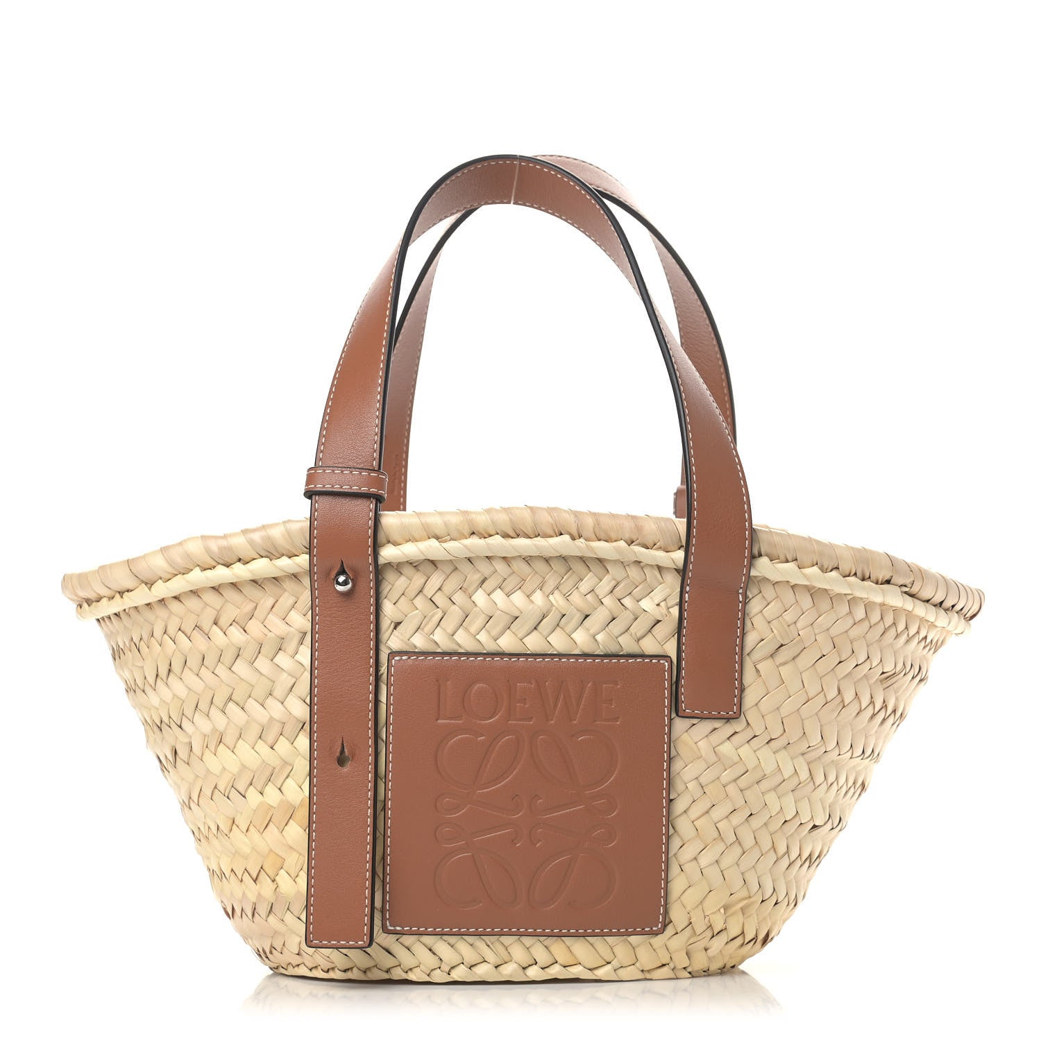 Loewe Raffia Small Basket Tote Bag Natural Tan 1 of 13