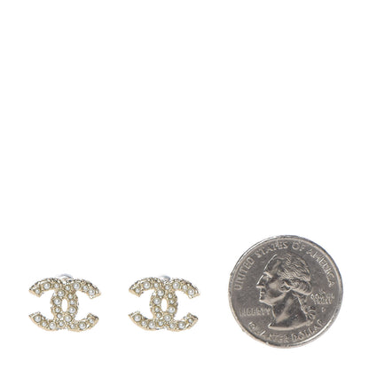 Chanel Pearl Crystal CC Earrings Gold 2 of 5
