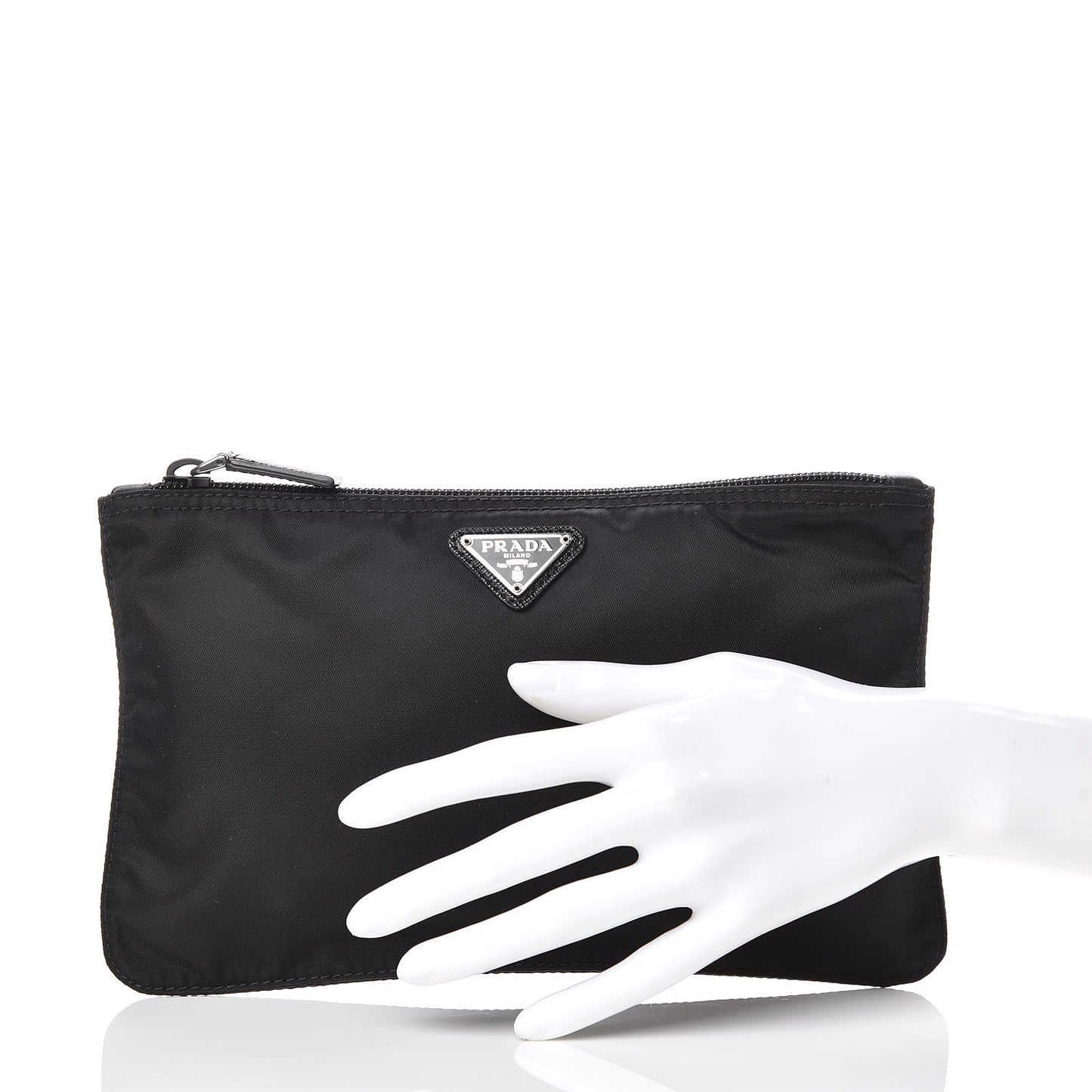 Nylon Tessuto Cosmetic Pouch Black