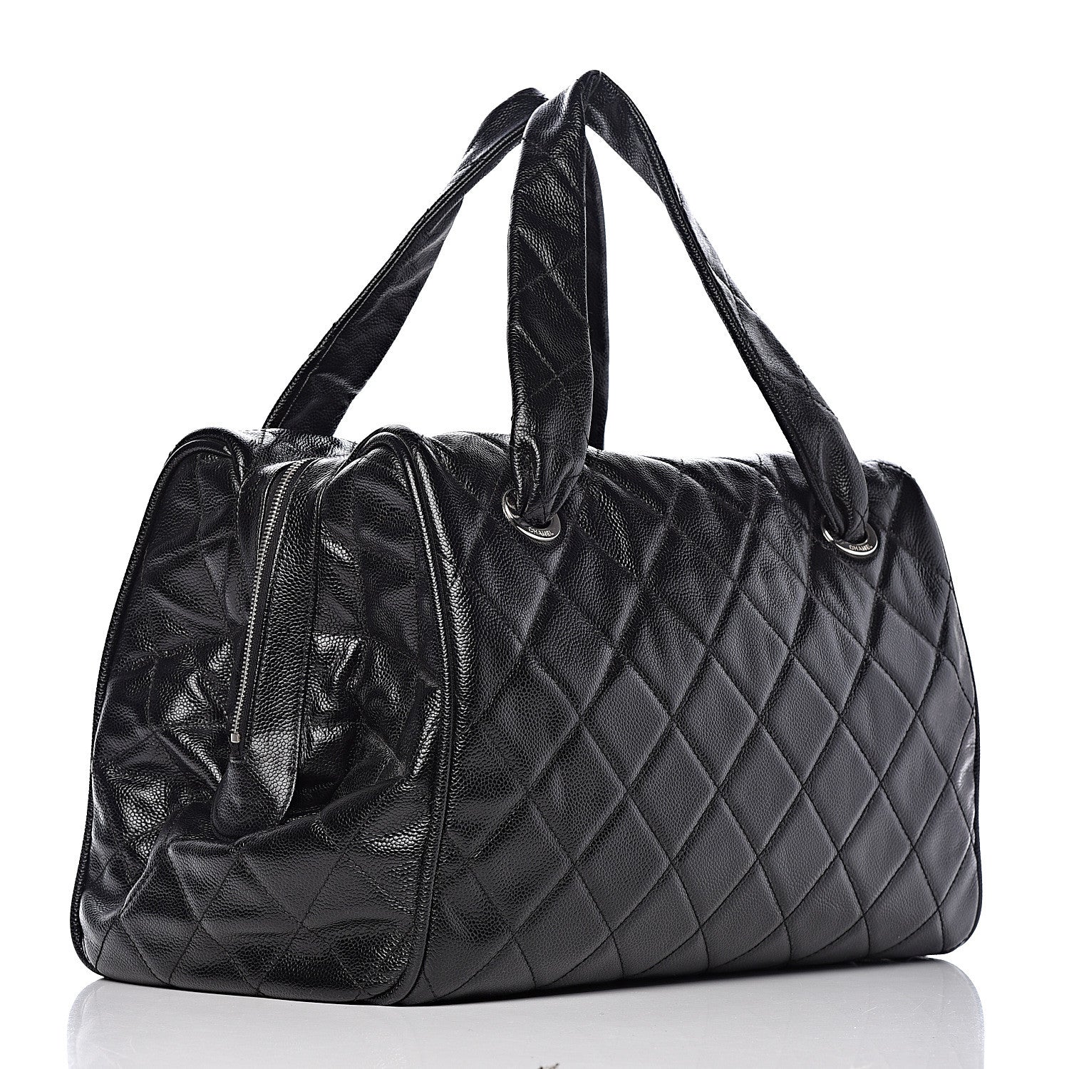 Chanel Caviar Quilted Large CC Timeless Bowler Black 4 of 12