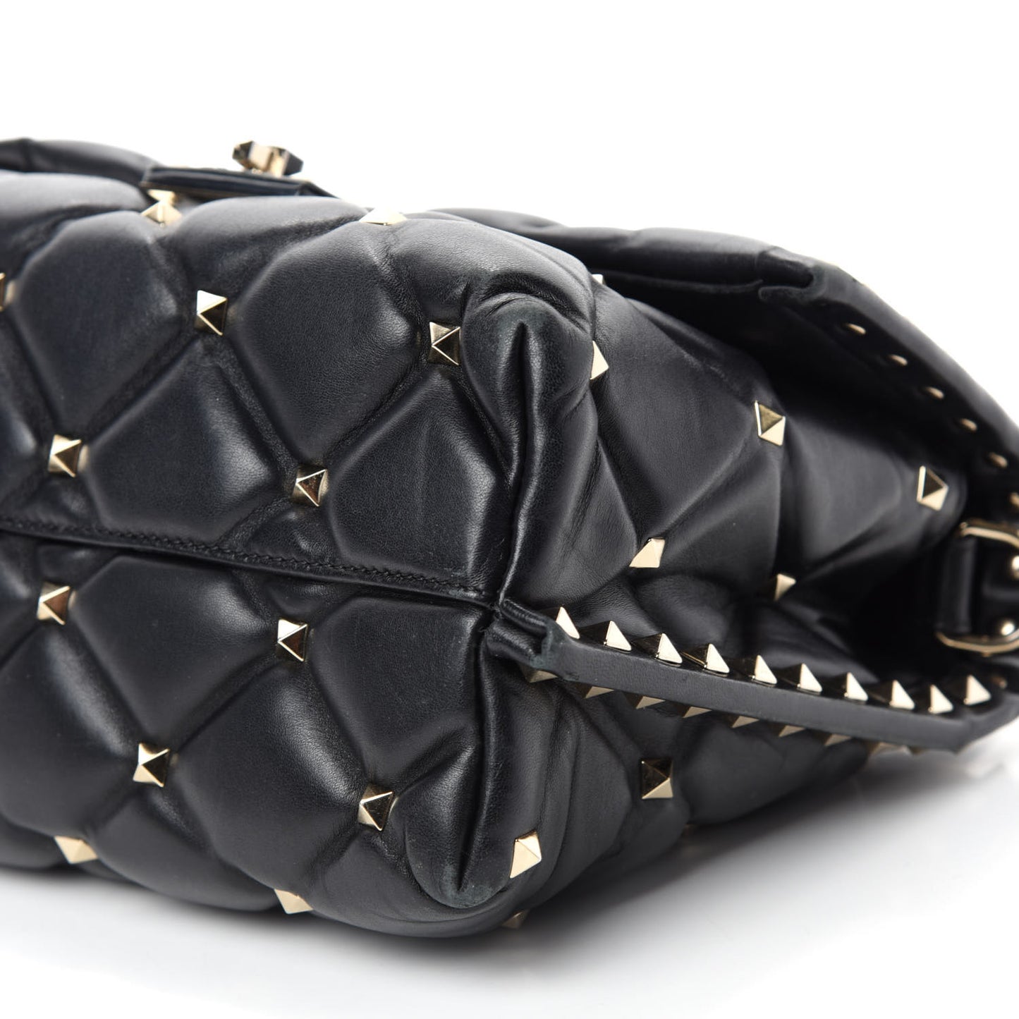 Lambskin VLTN Print Candystud Top Handle Bag Black
