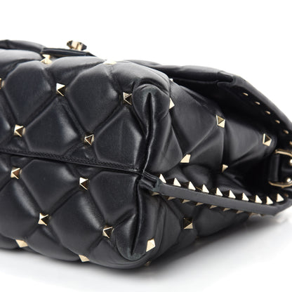 Valentino Garavani Lambskin VLTN Print Candystud Top Handle Bag Black 7 of 15
