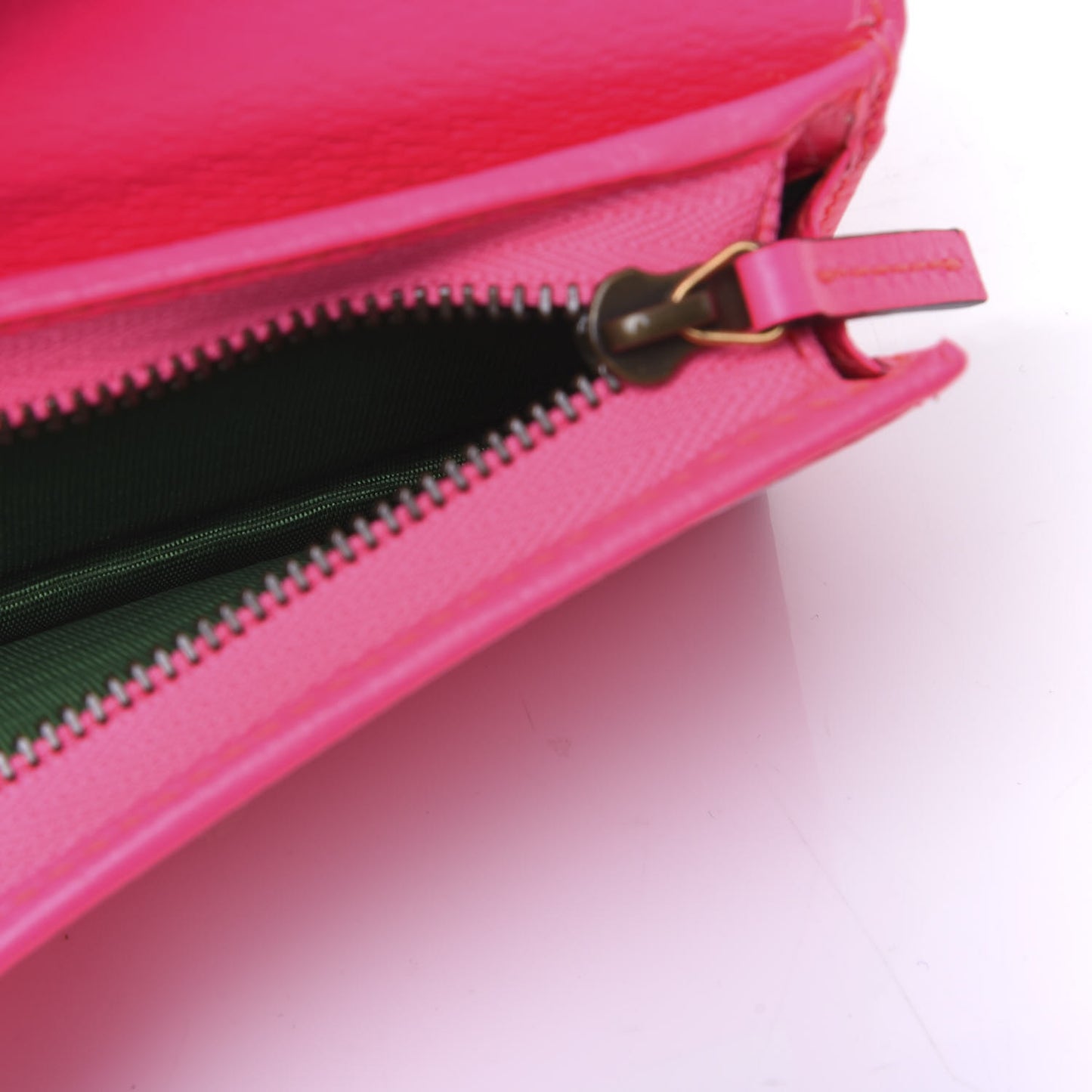 Calfskin Flora Print Zumi Card Case Fuxia Fluo