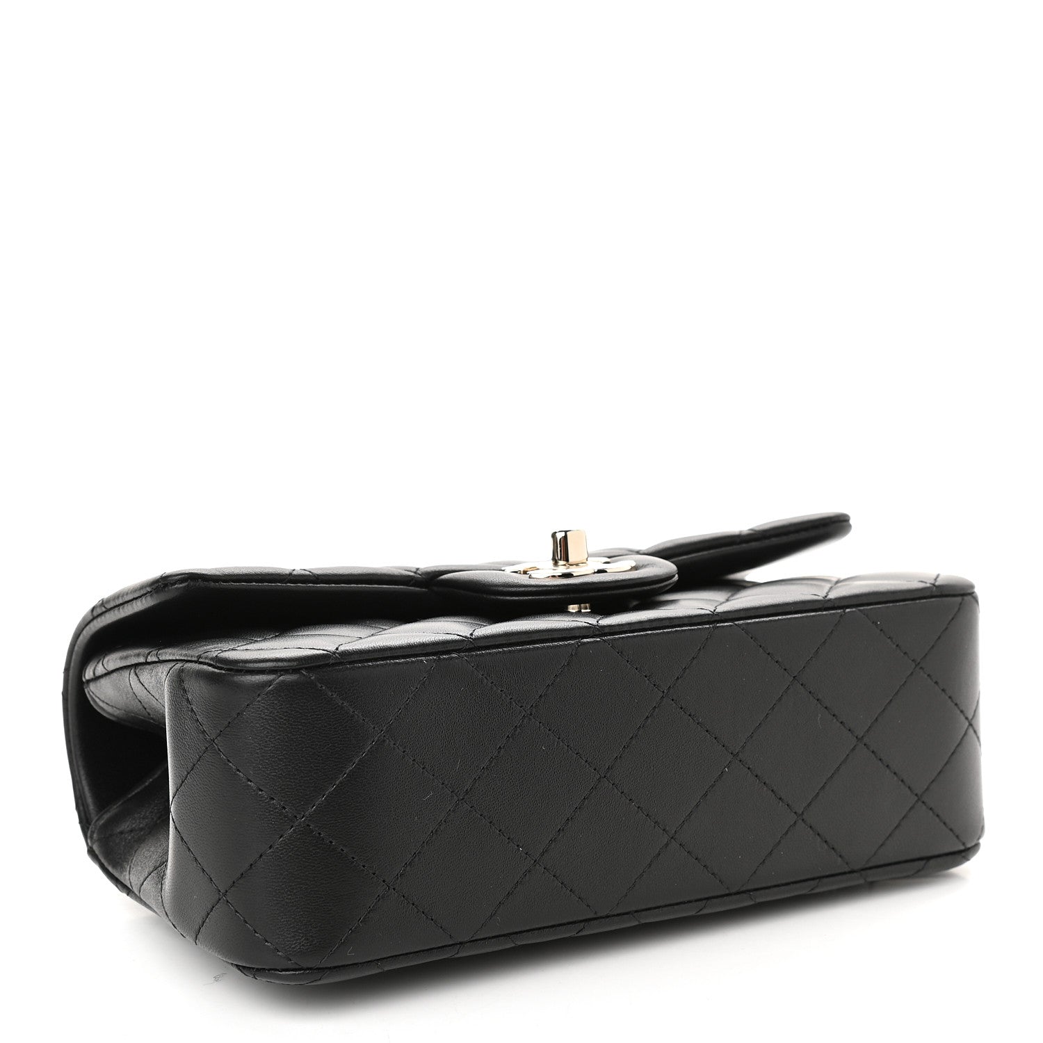 Chanel Lambskin Quilted Mini Top Handle Rectangular Flap Black 4 of 10
