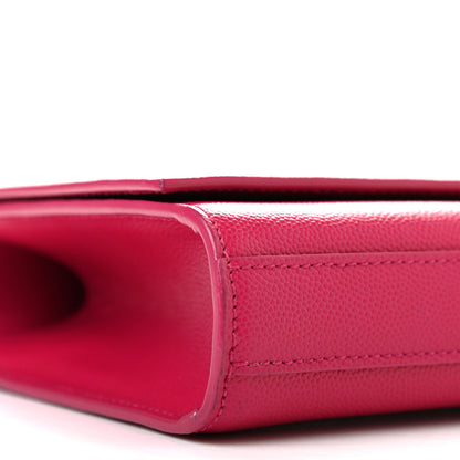 Saint Laurent Calfskin Classic Monogram Cassandre Clutch Lipstick Fuchsia 9 of 10