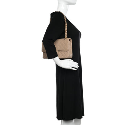 Chanel Caviar Quilted Medium Double Flap Beige 2 of 13