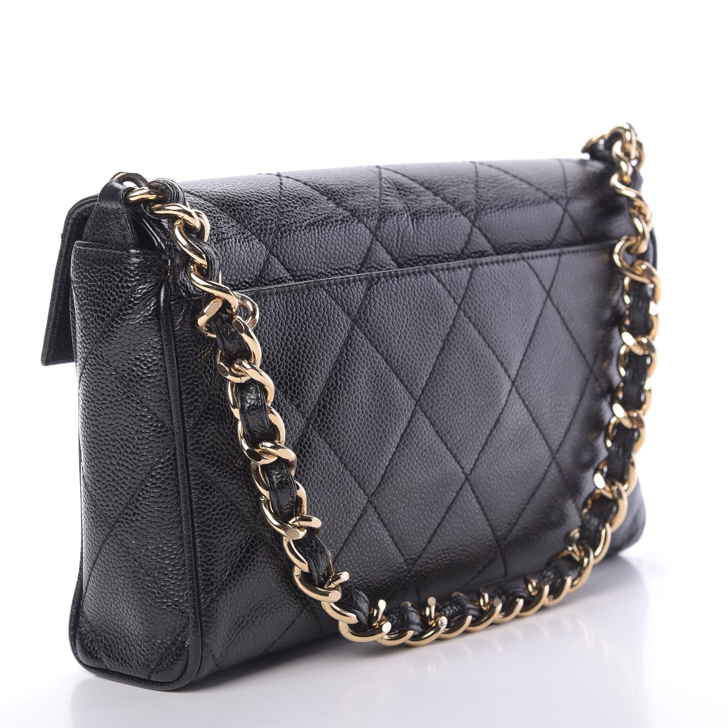Caviar Quilted Medium Single Flap Black