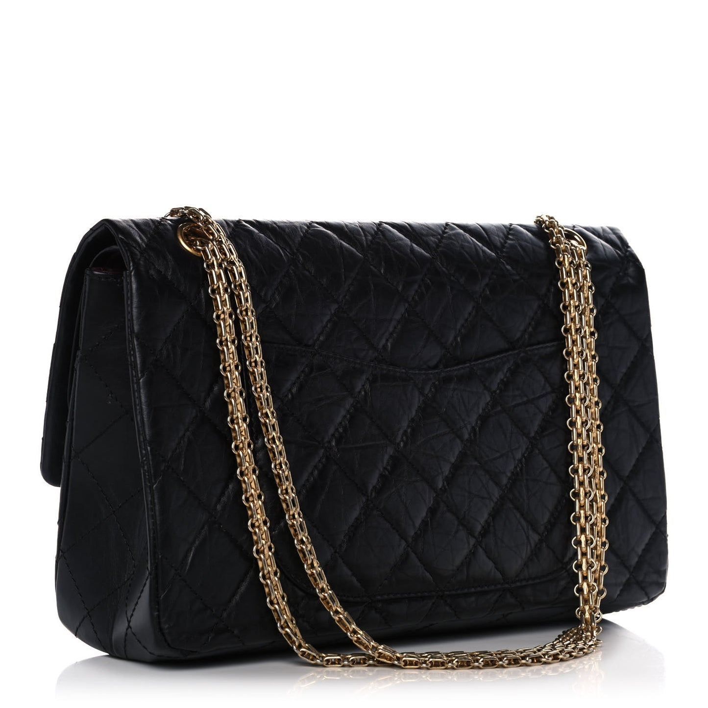 Aged Calfskin Quilted 2.55 Reissue 227 Flap Black