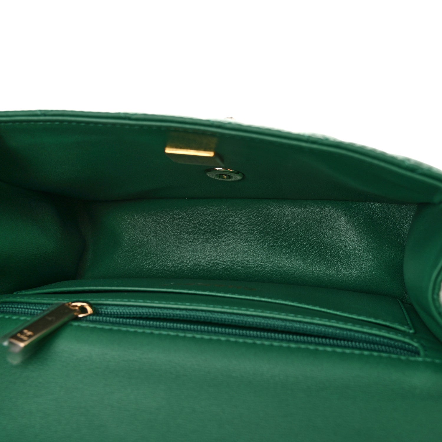Chanel Lambskin Quilted Mini Top Handle Rectangular Flap Green 5 of 10