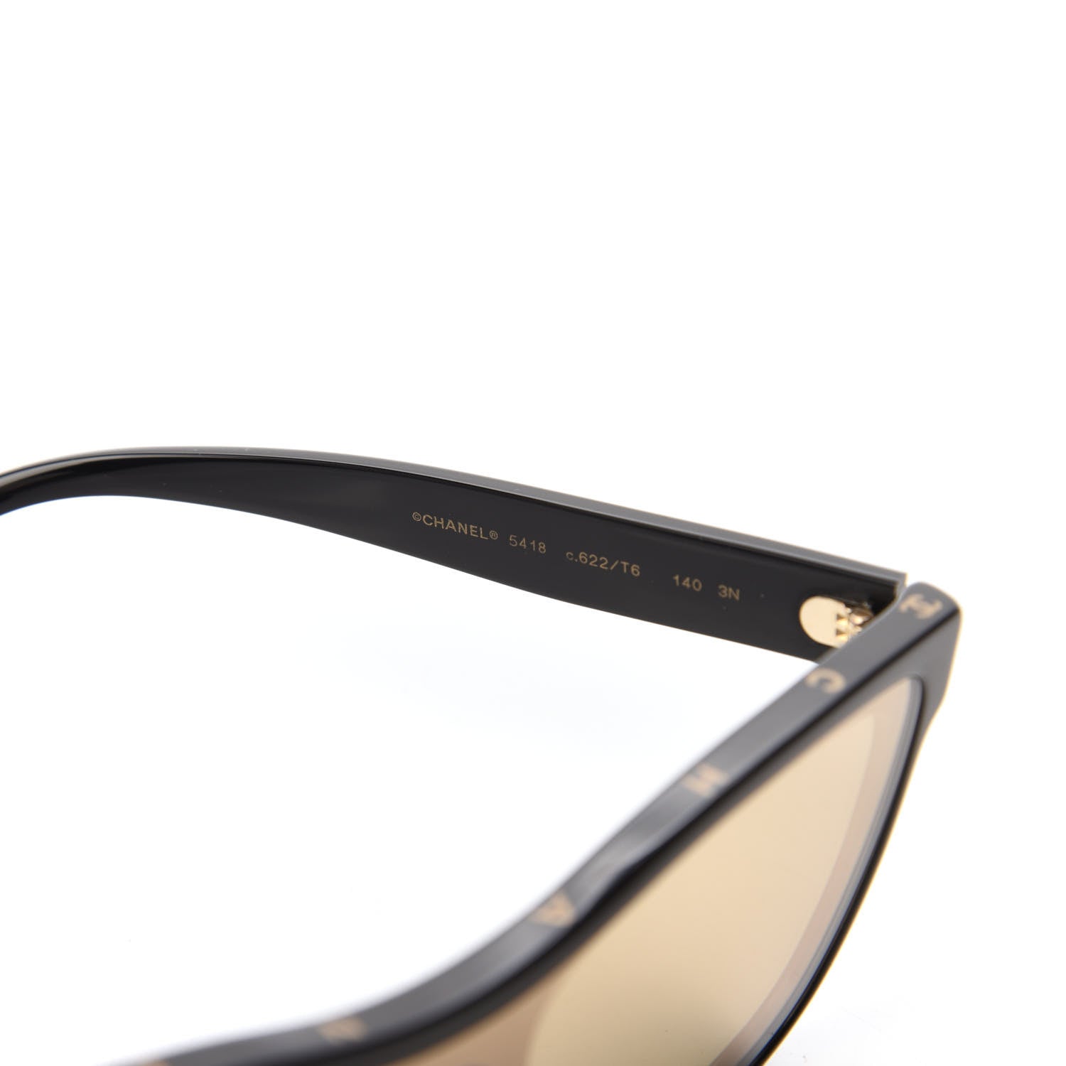 Chanel Acetate Logo Shield Sunglasses 5418 Black 5 of 8