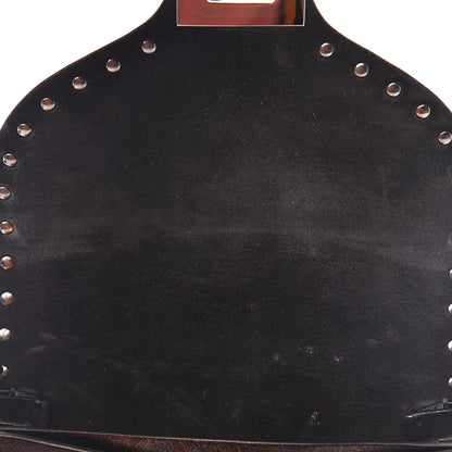 Valentino Garavani Craquele Calfskin Rockstud Shoulder Flap Messenger Bag Black 6 of 14