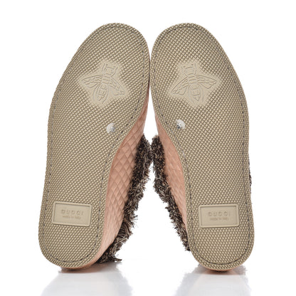 Gucci Satin Quilted Womens Fria Horsebit Loafers 35 Apricot Beige 5 of 9