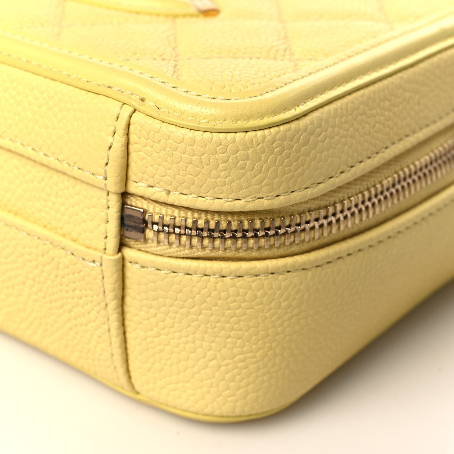Chanel Caviar Quilted Small CC Filigree Vanity Case Yellow 9 of 10