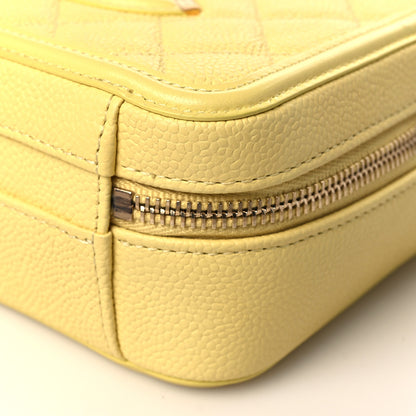 Chanel Caviar Quilted Small CC Filigree Vanity Case Yellow 9 of 10