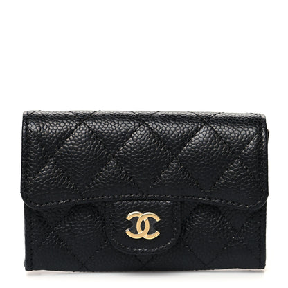Chanel Caviar Quilted Flap Card Holder Wallet Black 1 of 12