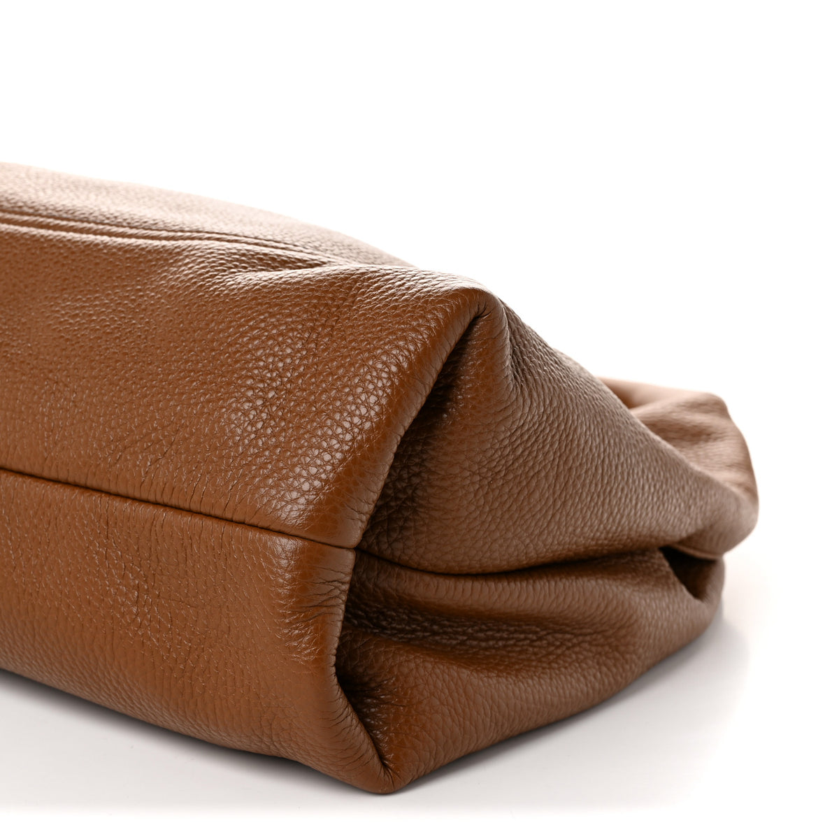 Grained Calfskin Softbit Maxi Shoulder Bag Brown