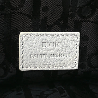 Christian Dior X DANIEL ARSHAM Grained Calfskin Newspaper Print Saddle Bag White 6 of 11