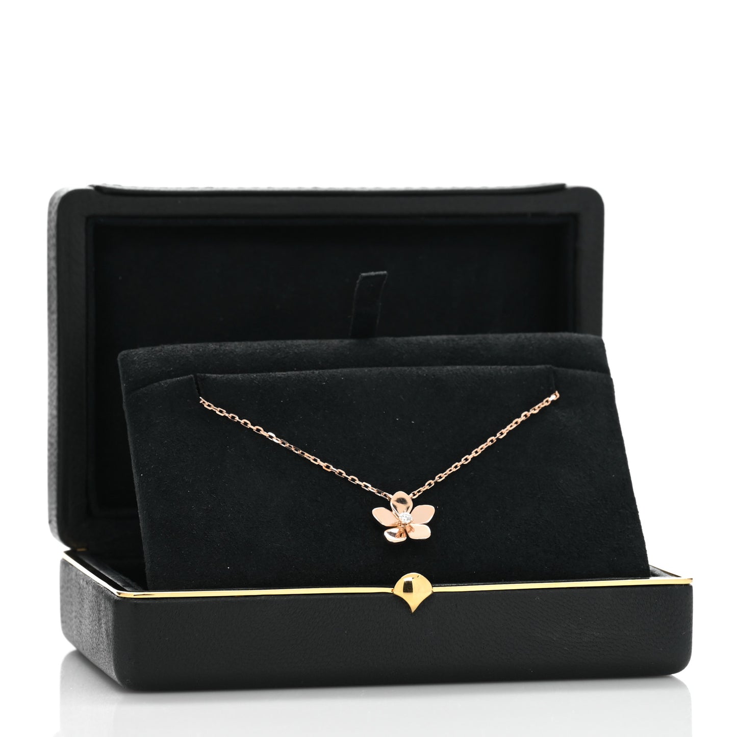 18K Rose Gold Diamond Mini Wild Flower Necklace