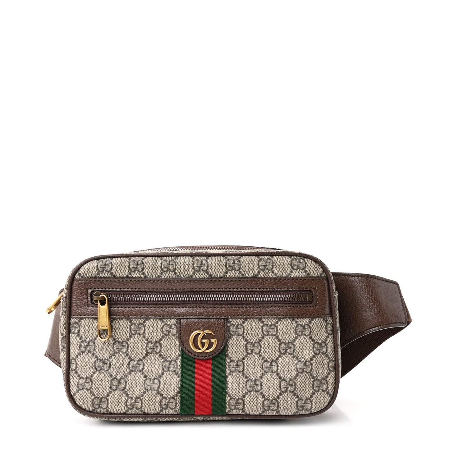 Soft GG Supreme Monogram Medium Ophidia Belt Bag Dark Brown
