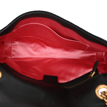 Gucci Velvet Matelasse Loved Embroidered Medium GG Marmont Shoulder Bag Black 5 of 13