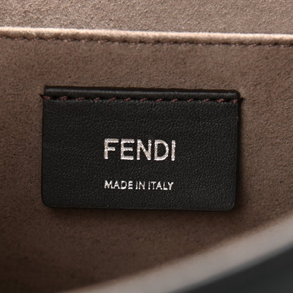 Fendi Vitello Century F is Fendi FF Diagonal Inlay Kan I Shoulder Bag Fango Black Fragola 6 of 11