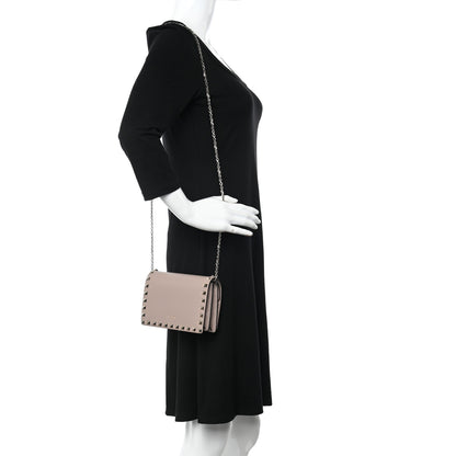 Valentino Garavani Calfskin Rockstud Chain Pouch Poudre 2 of 14