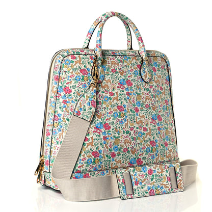 Gucci X LIBERTY OF LONDON Calfskin Floral Fawn Print Horsebit 1955 Duffle Bag Multicolor Purple Ivory 2 of 7