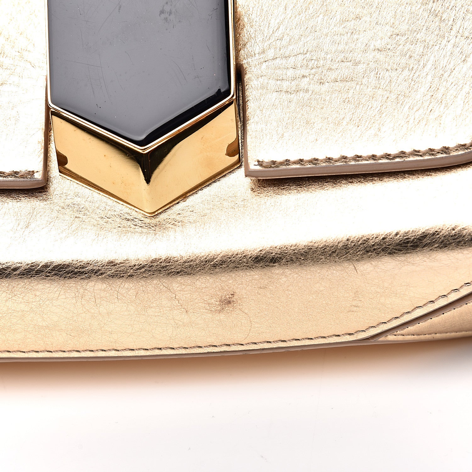 Jimmy Choo Metallic Calfskin Lockett Petite Shoulder Bag Gold 8 of 10