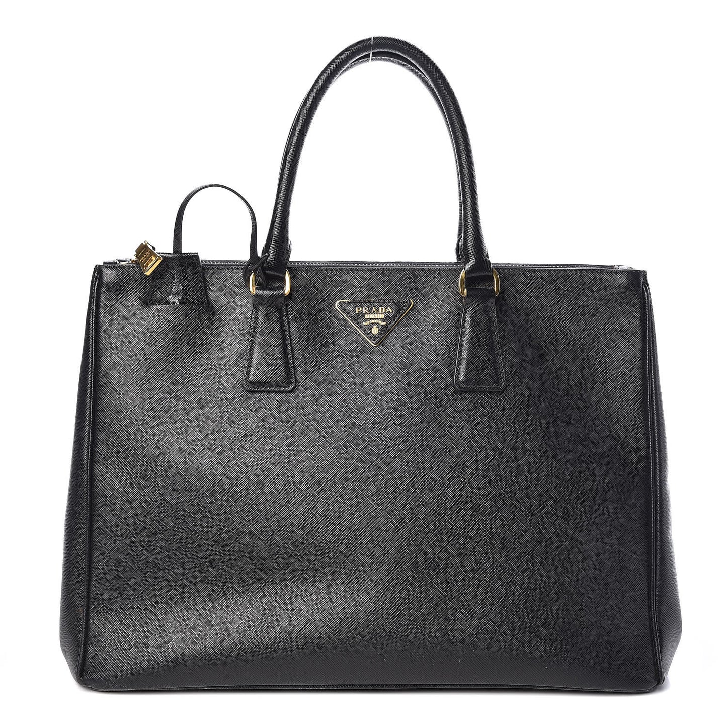 Saffiano Medium Galleria Double Zip Tote Black