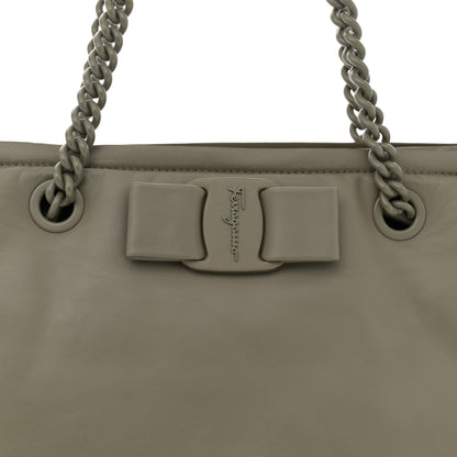 Salvatore Ferragamo Calfskin Viva Bow Tote Green 8 of 15