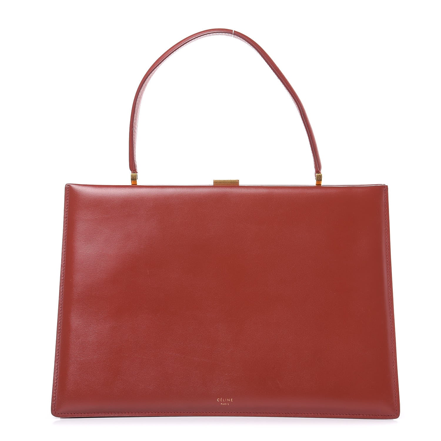 Celine Patina Box Calfskin Medium Clasp Bag Scarlet 1 of 11