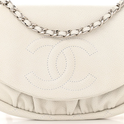 Chanel Caviar Half Moon Wallet On Chain WOC White 9 of 12