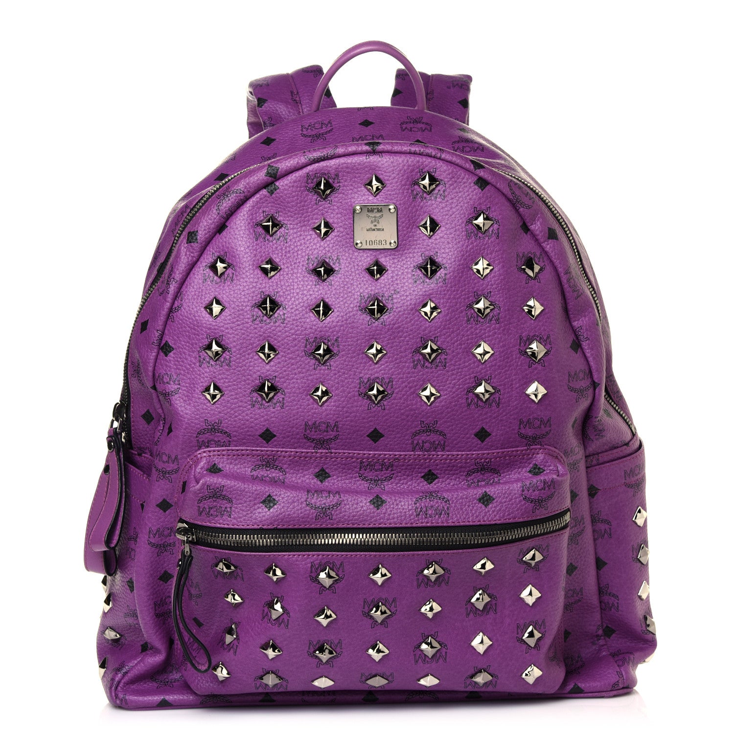 MCM Visetos Studded Medium Stark Backpack Purple 1 of 11