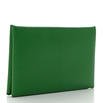 Hermes Chevre Mysore Calvi Card Case Vert Vertigo 3 of 8