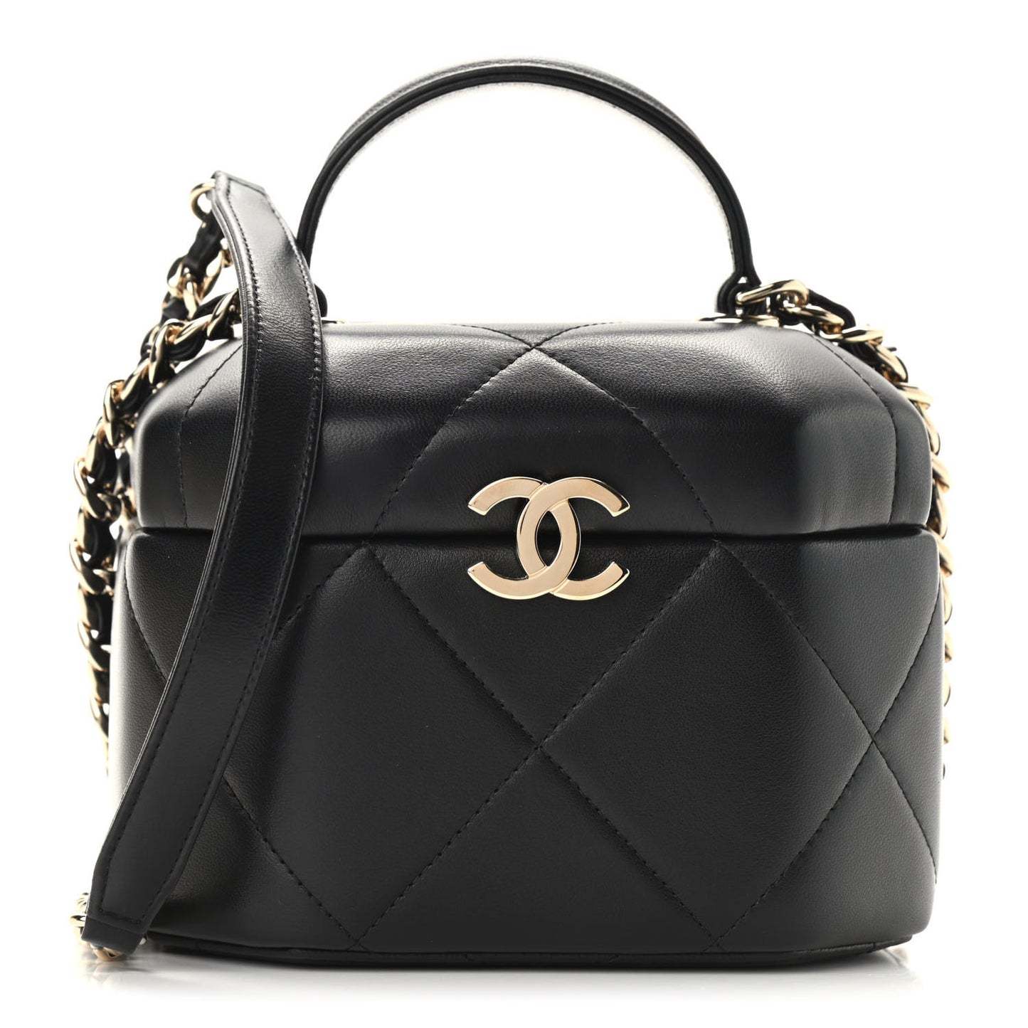 Lambskin Quilted Vendome Case Black