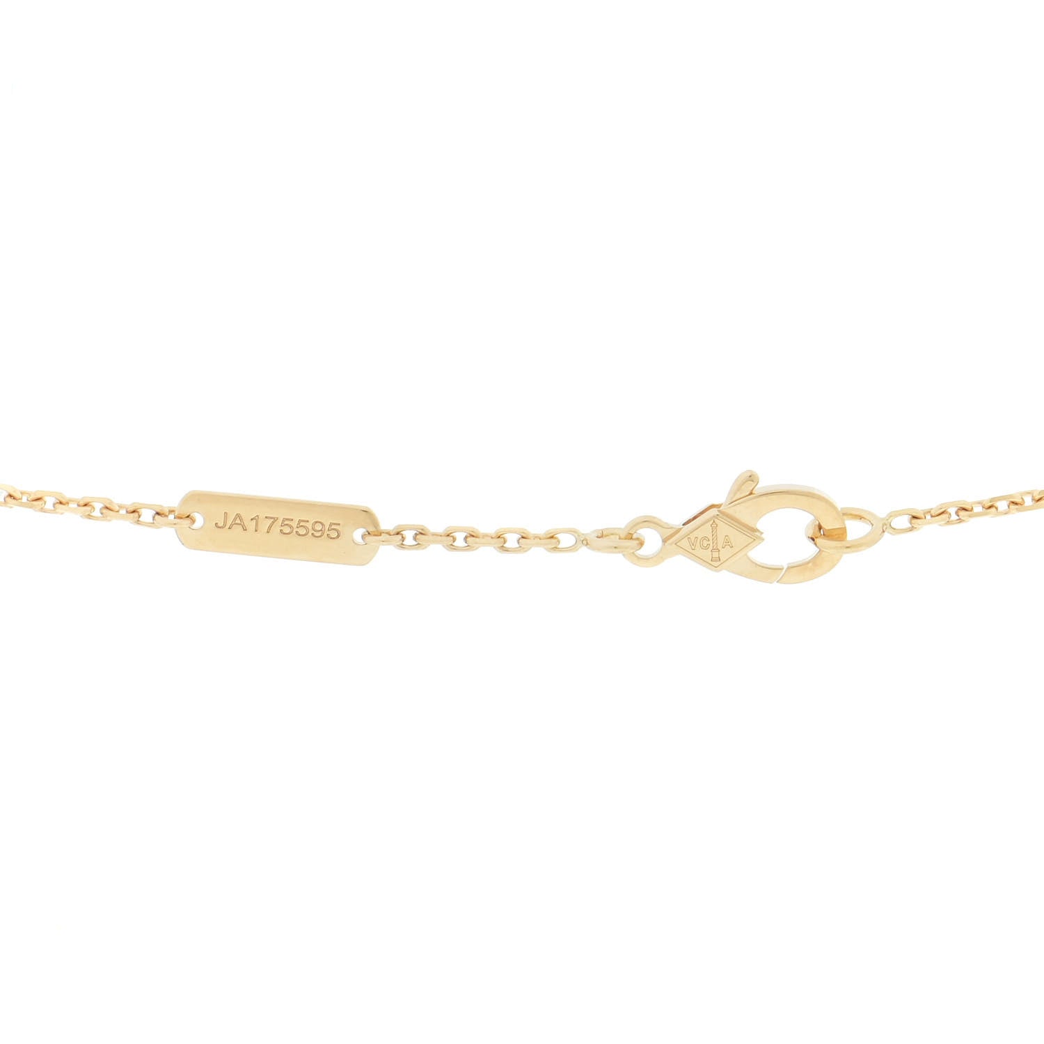 Van Cleef & Arpels 18K Yellow Gold Diamond Yellow Mother of Pearl Vintage Alhambra Pendant Necklace 5 of 6