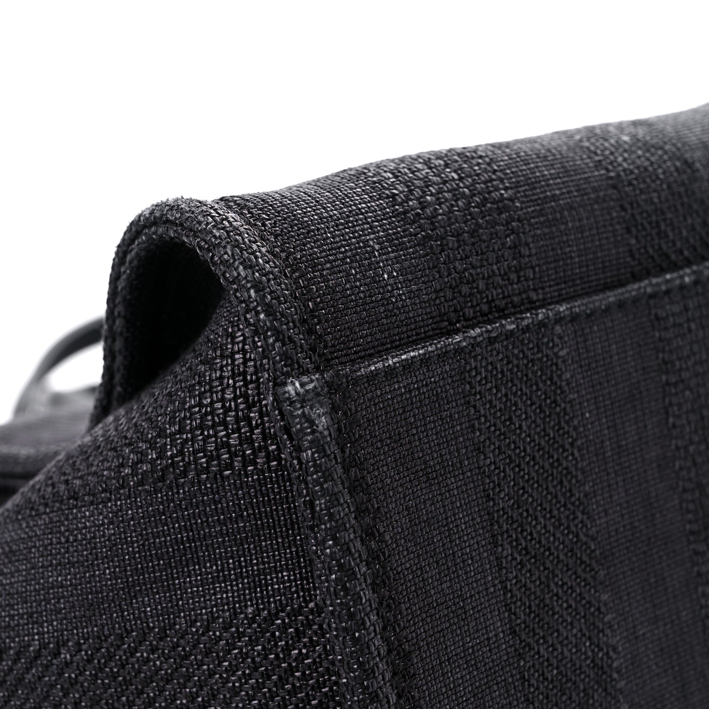 Mixed Fibers Calfskin Striped Medium Deauville Tote Black