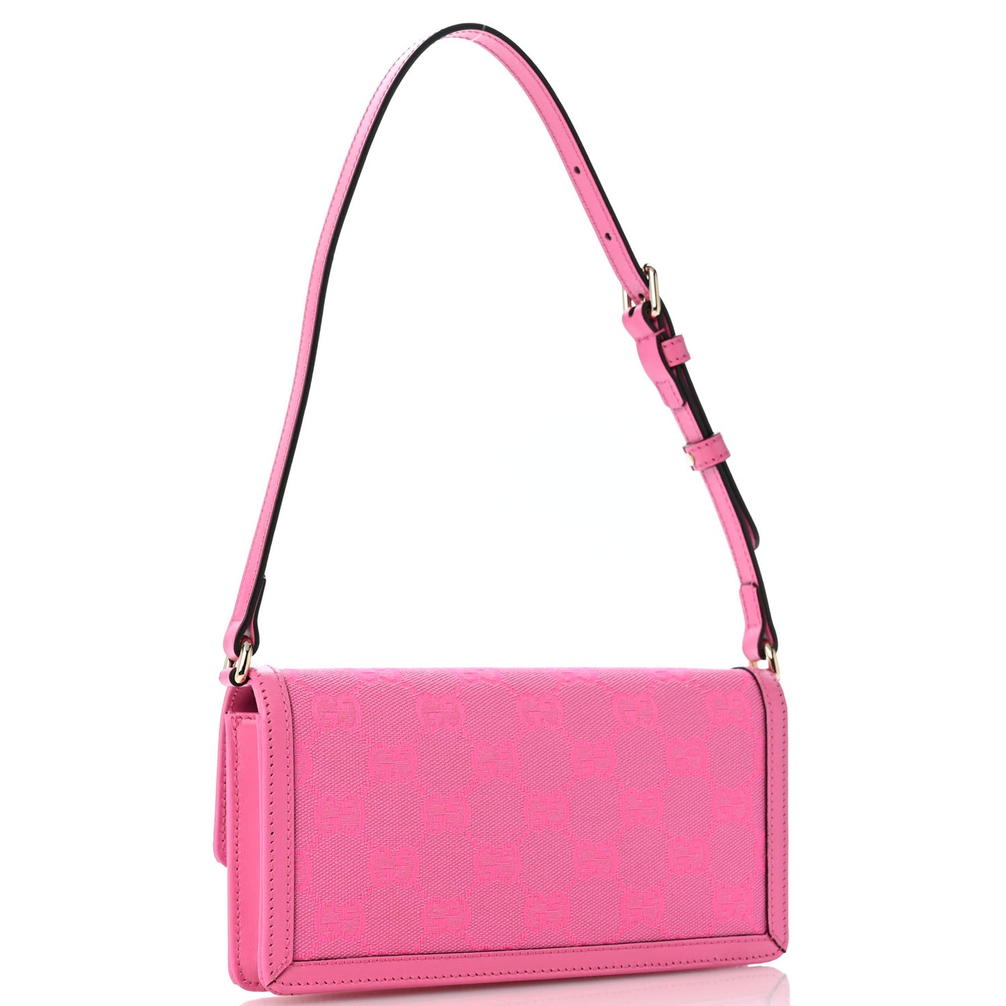 GG Monogram Scratch Lux Calfskin Mini Luce Shoulder Bag Rose Dark Blossom