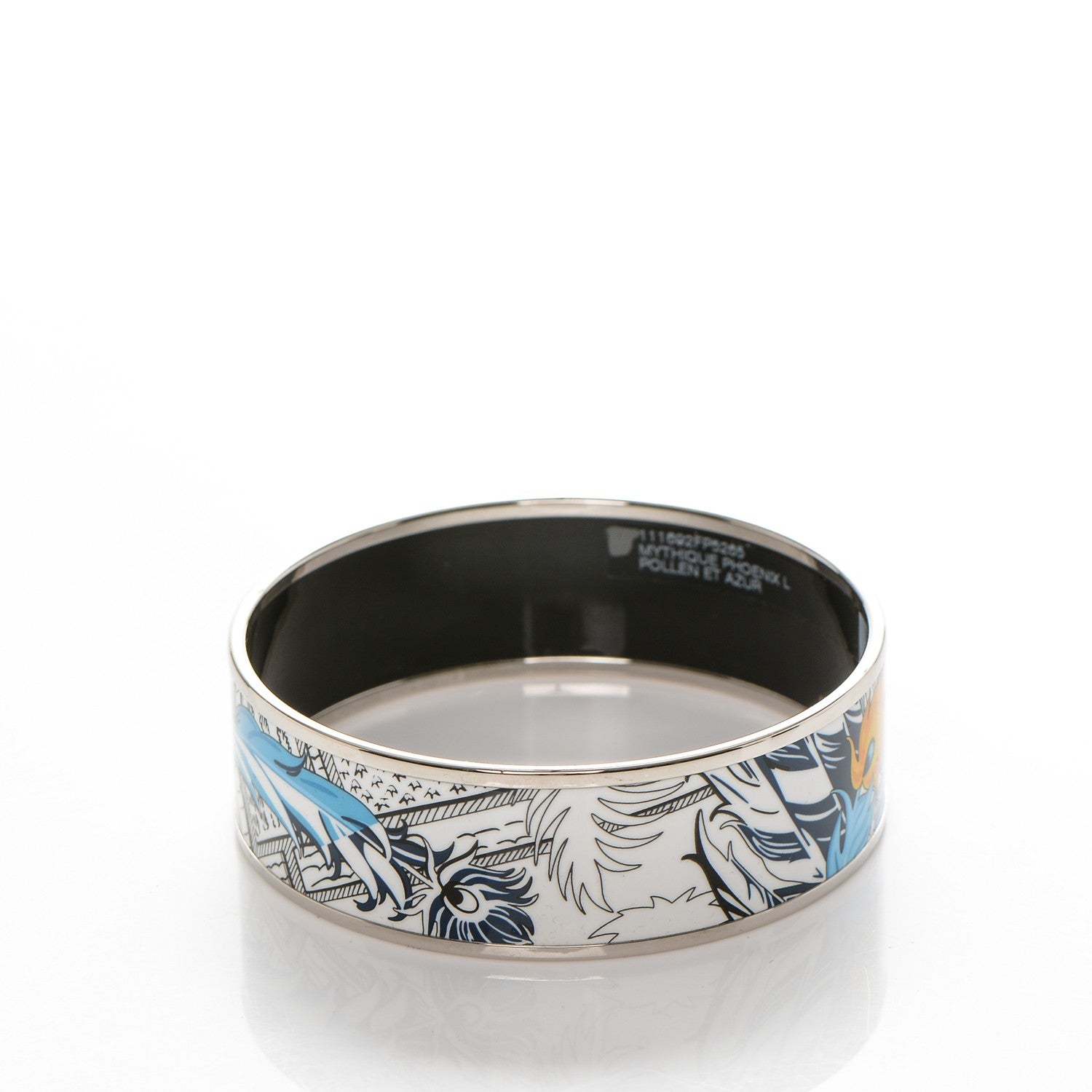Hermes Enamel Printed Wide Mythiques Phoenix Bracelet 65 Pollen Azur 4 of 7
