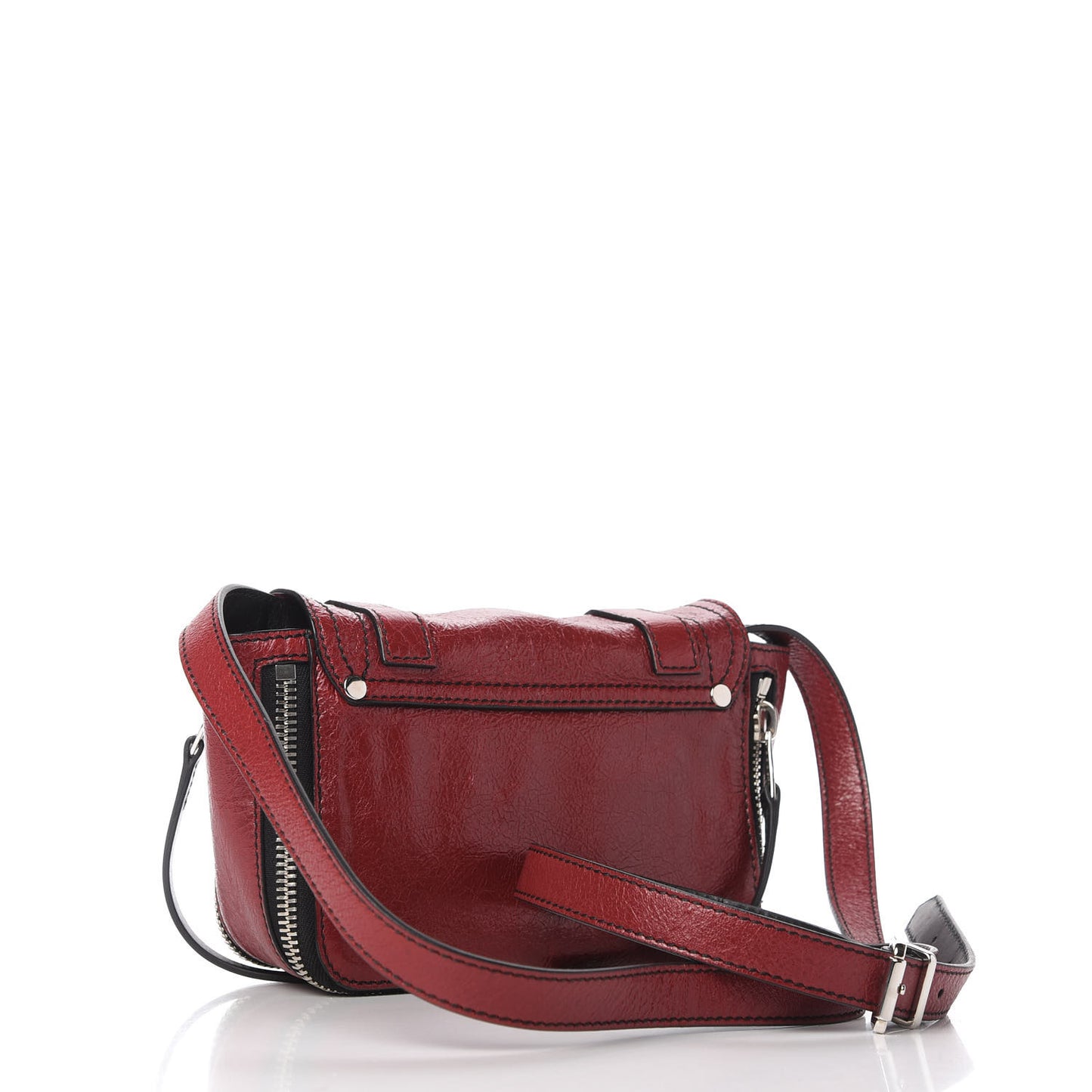 Crinkled Calfskin PS1 Mini Zip Crossbody Brick