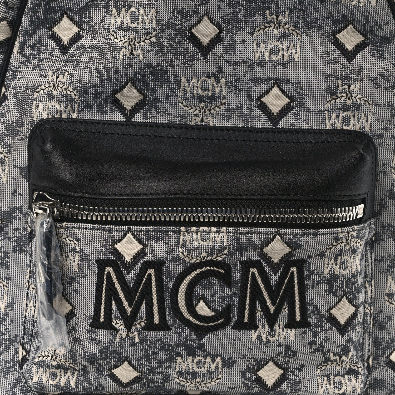 MCM Vintage Jacquard Monogram Backpack Grey 8 of 12