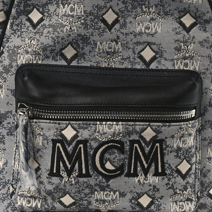 MCM Vintage Jacquard Monogram Backpack Grey 8 of 12