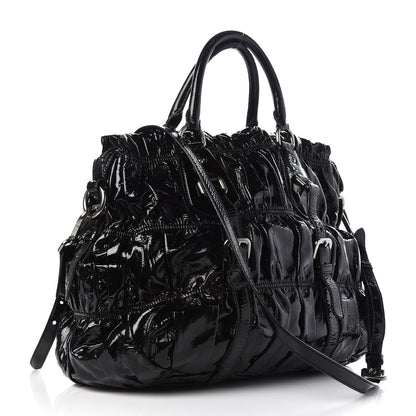 Prada Vernice Gaufre Tote Black 4 of 12