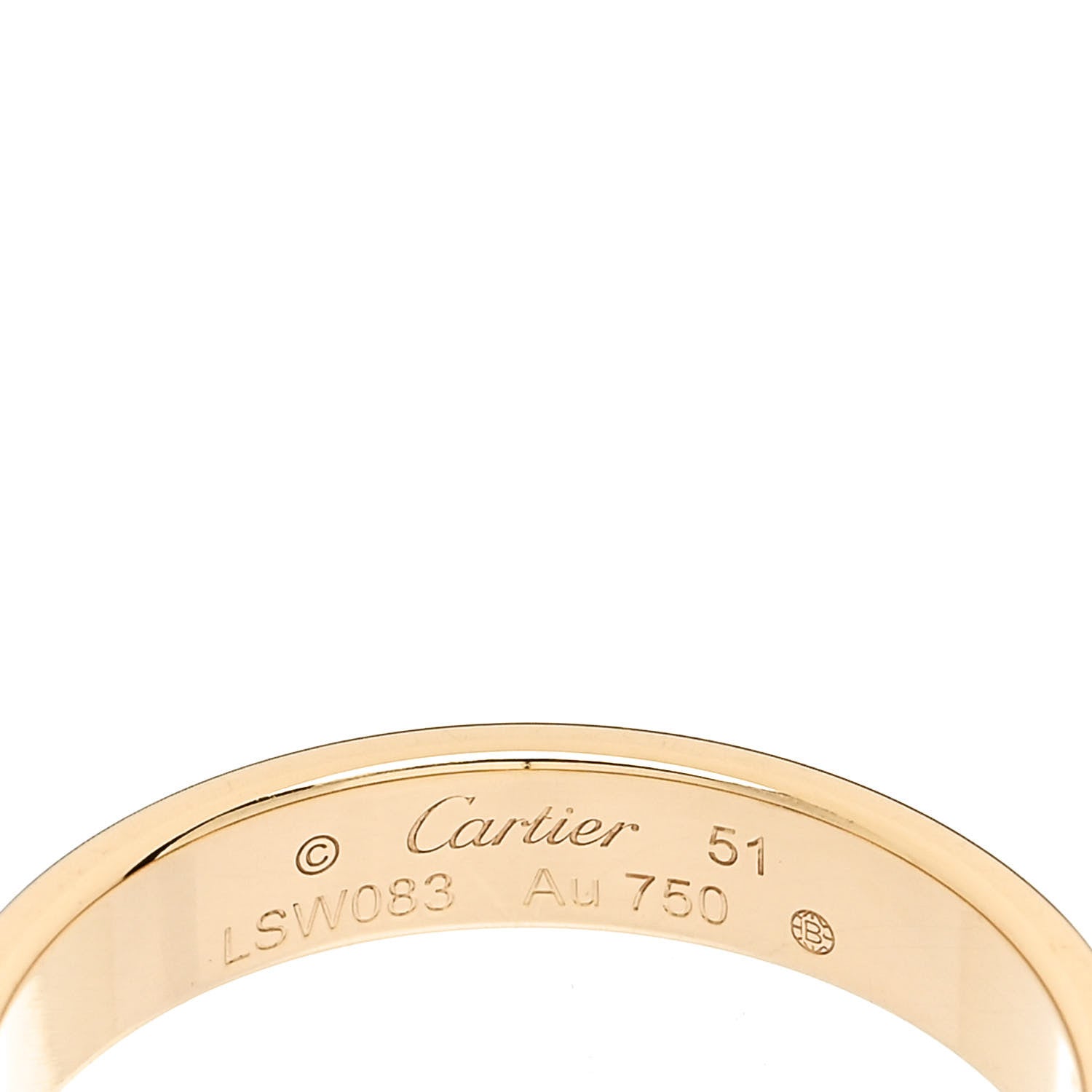 Cartier 18K Yellow Gold 3.5mm LOVE Wedding Band Ring 51 5.75 4 of 4