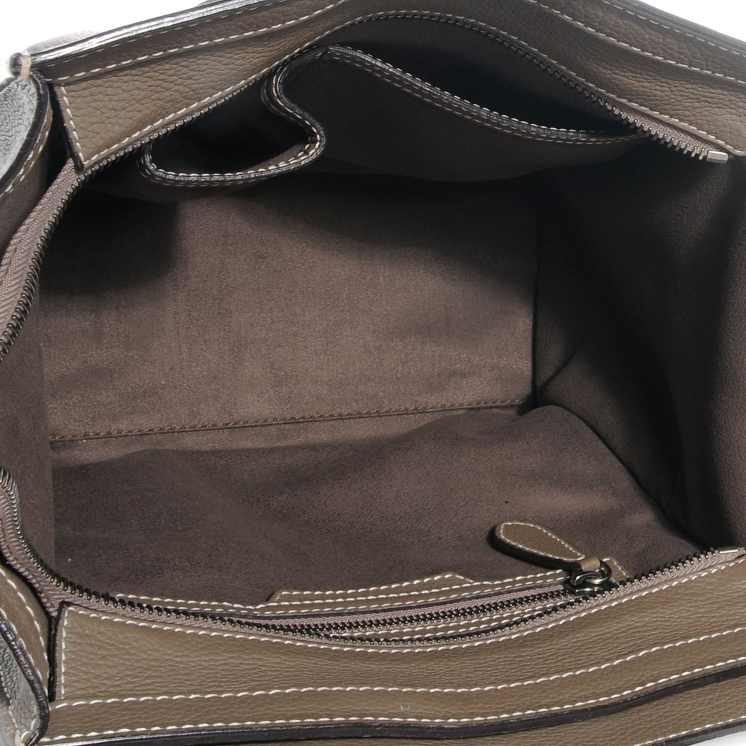 Celine Drummed Calfskin Micro Luggage Souris 5 of 7