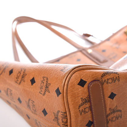 MCM Visetos Medium Liz Reversible Shopper Tote Cognac 17 of 27