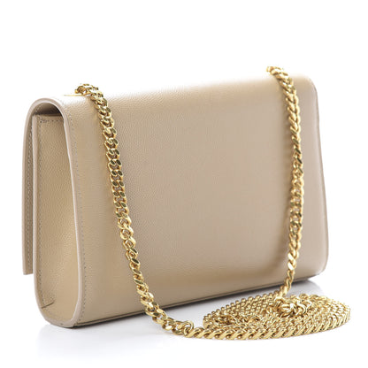 Saint Laurent Grain De Poudre Small Monogram Kate Satchel Nude Powder 3 of 13
